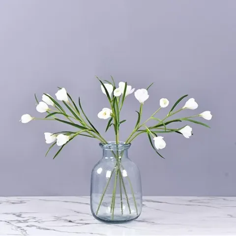 Artificial Saffron Freesia Flower Branch Real Touch Fake Floral Bouquet For Home Wedding Party Table Centerpiece Decoration