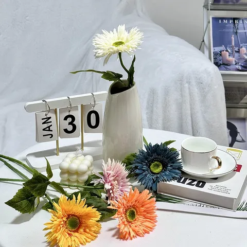 Single Head Gerbera Daisy Artificial Flower Silk African Chrysanthemum For Home INS Wedding Decor Photography Prop