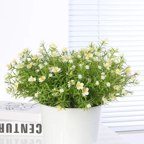 Artificial Silk Flower Wild Plum Blossom Bouquet Nordic Style Fake Plant Home Decor Wedding Table Centerpiece Arrangement