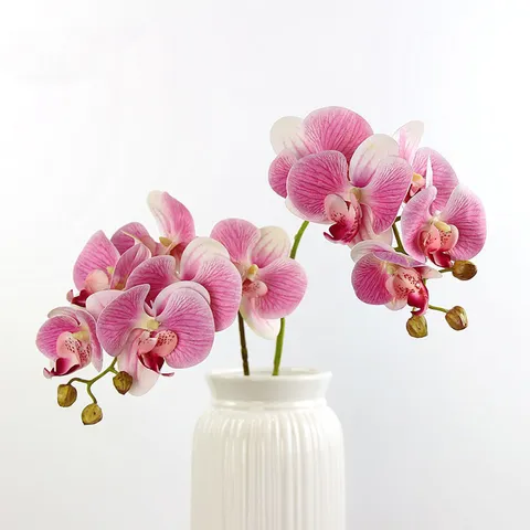Artificial Phalaenopsis Orchid Flower Branch Silk Fake Floral Plant For Home Wedding Decoration Photography Props