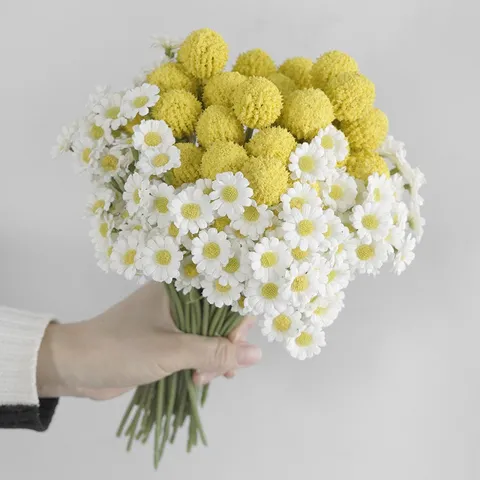Korean Ins Style Artificial Daisy Flowers Silk Chamomile Bouquet For Home Decor Studio Photography Wedding Party Decoration