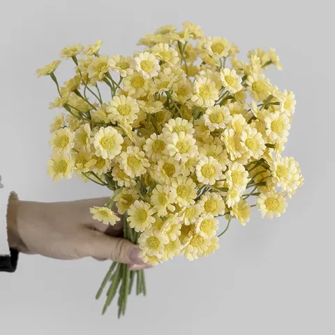 Korean Ins Style Artificial Daisy Flowers Silk Chamomile Bouquet For Home Decor Studio Photography Wedding Party Decoration
