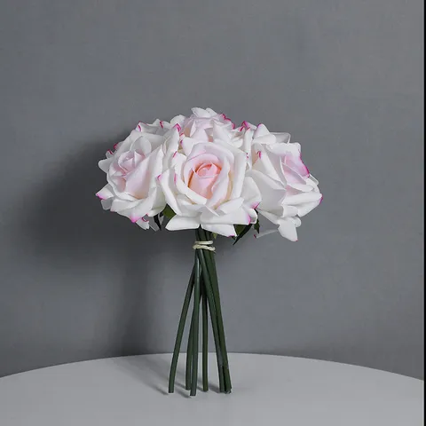 Artificial Rose Bouquet Silk Cloth Plastic Rose Flowers Bundles Fake Flowers For Home Wedding Party Decoration