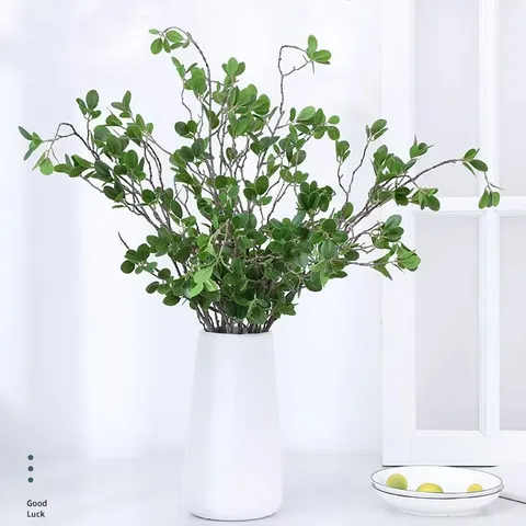 Artificial Milan Leaves Single Branch Faux Greenery Plant Fake Flowers For Home Decor Wedding Floral Arrangement