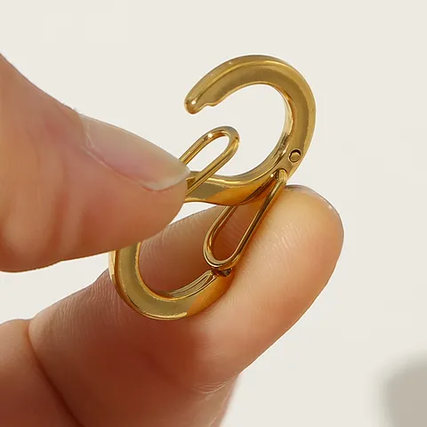 Chiusura per Gioielli a Forma di S in Acciaio Inossidabile Placcata in Oro 18K Sottovuoto Connettori a Moschettone per Collane Braccialetti Accessori DIY