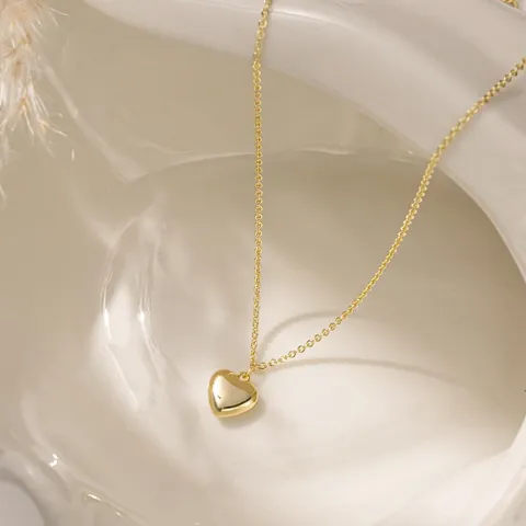 Collier Pendentif Cœur Géométrique Minimaliste Femme Bijoux Chaîne Clavicule Vintage Français Ras du Cou en Cuivre Plaqué Or Strass Carte Afrique