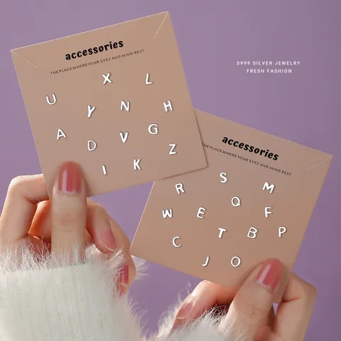 S999 Fijn Zilver Letter Oorknopjes Voor Vrouwen Minimalistisch Glanzend Gepersonaliseerd Alfabet Enkele Oorbel DIY Mode Sieraden