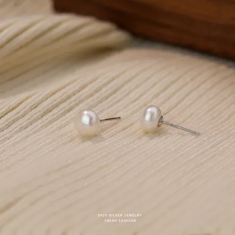 925 Sterling Zilver Zoetwaterparel Oorknopjes Minimalistisch Elegant Mini Parel Oorbellen Voor Vrouwen Dagelijkse Sieraden Cadeau