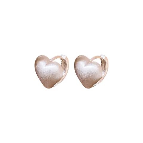 Orecchini a Cuore Spazzolato in Rame Minimalista Francese Orecchini a Cerchio Geometrici alla Moda per Donna Gioielli da Pendolare