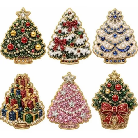 DIY Christmas Refrigerator Magnet Diamond Painting Kit Santa Snowman Tree Resin Rhinestone Fridge Magnets Home Decoration