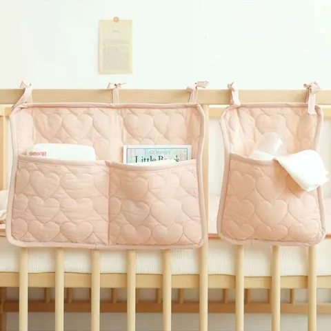 Koreanischer Ins-Stil Gesteppte Baumwolle Babybett Aufbewahrungstasche Mehrfachtaschen Windel Organizer Hängetasche Für Kinderwagen