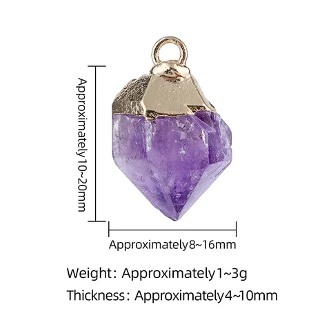 Natürlicher Kristall Rohstein Anhänger Unregelmäßiger Edelstein Vergoldete Charms Für DIY Halskette Armband Ohrring Schmuckherstellung Zubehör Nur Anhänger