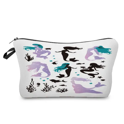 Polyester Kulturtasche Bedruckt Qualle Lotus Fisch Kosmetiktasche Tragbare Make-up Organisator Reißverschluss Waschtasche Für Unisex Alltag