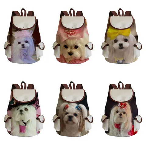 Casual Canvas Animal Print Backpack Large Capacity School Bag With Flap For Students Everyday Travel Multipurpose Daypack