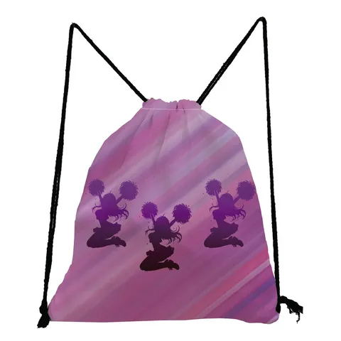 Leichter Polyester Turnbeutel Mit Sportlichem Cheerleading-Druck Mode Waschbarer Sportbeutel Für Damen Teenager Studenten