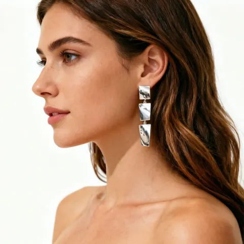 Minimalist Metal Smooth Folded Earrings Fashion Popular Geometric Drop Dangle Earrings Gift Jewelry For Women Birthday Daily Wave