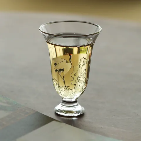 Hand Painted Pine Crane Glass Tea Cup High End Personal Tasting Cup Master Cup Office Kung Fu Teaware Single Tea Chalice