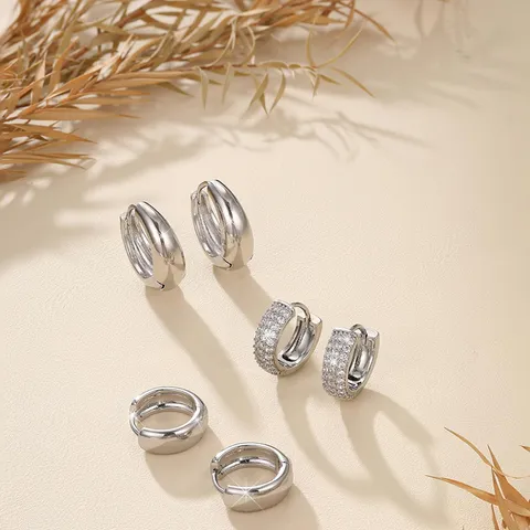 Minimalistisch Koper Strass Geometrische Oorringen Set Voor Vrouwen Goud Zilver Verguld Kleine Oorknopjes Sieraden Cadeau