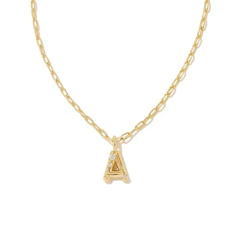 Collana con Pendente a Lettera in Rame alla Moda con Strass Incastonati Collane Iniziali per Donna Catena a Graffetta Oro Gioielli Regalo