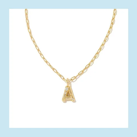 Collana con Pendente a Lettera in Rame alla Moda con Strass Incastonati Collane Iniziali per Donna Catena a Graffetta Oro Gioielli Regalo
