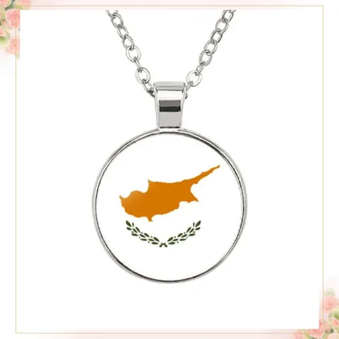 Collana con Pendente Bandiera Nazionale Retro Hip Hop Unisex Cupola in Vetro in Lega Collana a Catena Geometrica Vintage Gioielli Bandiera