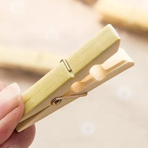 Natural Bamboo Clothespins Durable Wooden Laundry Clips For Drying Socks Underwear Multi-functional Anti-wind Household Clothes Pins