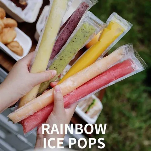 Disposable Popsicle Bags Ice Pop Bags With Self Sealing Food Grade Transparent Ice Tube Bags For Homemade Frozen Snacks