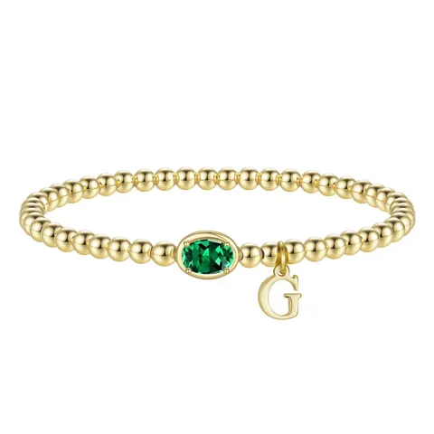 Bracciale di Rame a Tendenza Lusso Strass Lettera Iniziale Pendente Compleanno Pietra Fascino Braccialetto Gioielli Per Donne Regalo