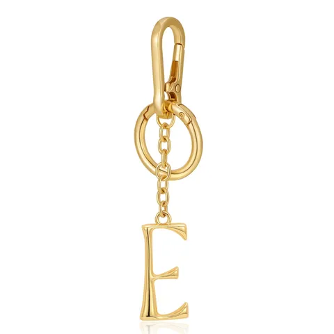 Golden Alphabet Letters Keychain Fashion Simple Versatile Daily Commuting Bag Pendant Metal Hanging Ornament
