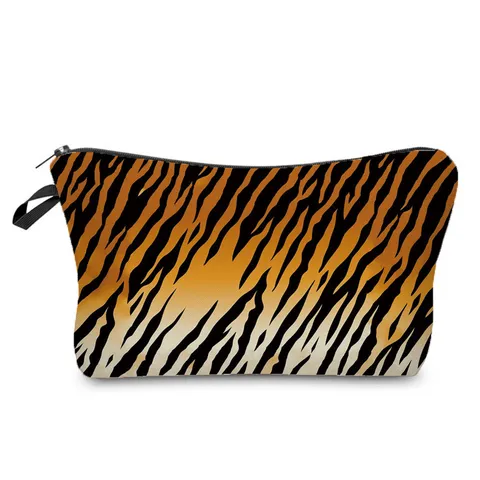 Borsa per Trucco Portatile Grande Capacità Poliestere Stampa Digitale Borsa Cosmetica Animale Tigre Zebra Viaggio Beauty Case