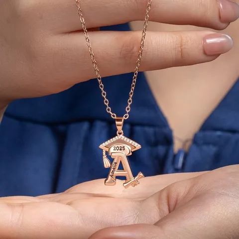 Mode Graduation Chapeau Pendentif Collier Cuivre Strass Chaîne de Clavicule Saison de Graduation Cadeau Bijoux Pour Femmes