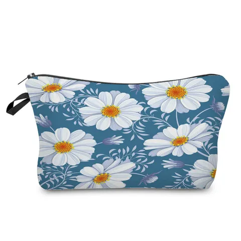 Mode Kleurrijke Bloemenprint Cosmeticatas Polyester Lichtgewicht Draagbare Toilettas Make-up Opbergtas Voor Dagelijks Gebruik Reizen Vrouwen Cadeau