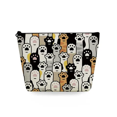 Simpatico Gatto Stampa Borsa Cosmetica Portatile Viaggio Beauty Case Impermeabile Poliestere Organizzatore Trucco Custodia Per Donna