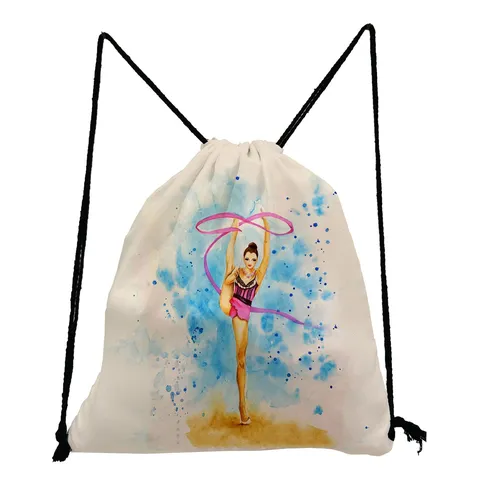 Zaino con Coulisse Stampa Ginnastica Leggero Pieghevole in Poliestere Borsa Sportiva per Scuola Viaggi Unisex