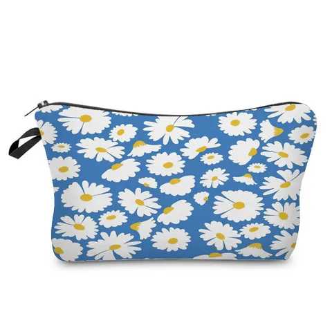 Mode Kleurrijke Bloemenprint Cosmeticatas Polyester Lichtgewicht Draagbare Toilettas Make-up Opbergtas Voor Dagelijks Gebruik Reizen Vrouwen Cadeau