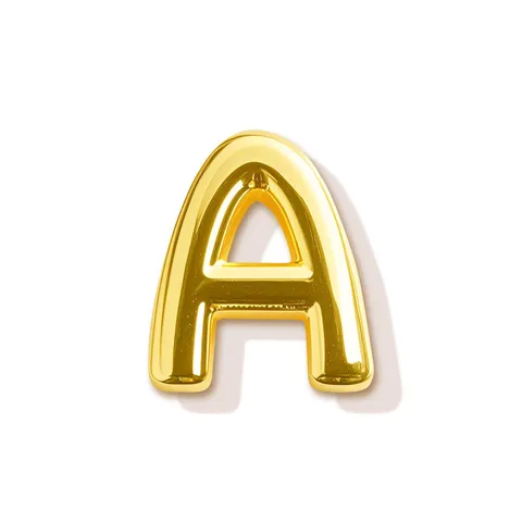 Kupfer 26 Alphabet Buchstaben Anhänger Glänzend Gold 3D Englisch Initial Charms DIY Halskette Armband Schmuck Zubehör