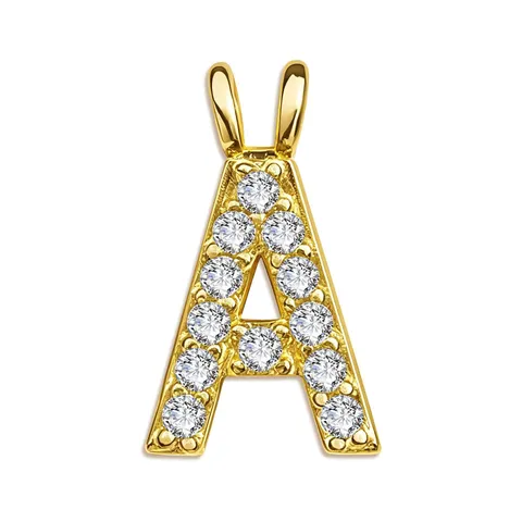 Zirkonia Alphabet Buchstaben Anhänger Gold Überzogene Kupfer Pendants Für DIY Schmuck Herstellung Halsketten Armbänder Ohrringe Damen Accessoires