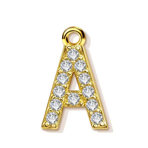 Mode Koper Goud Strass Alfabet Letter Hanger Bedel Voor Sieraden Maken DIY Ketting Armband Accessoires Prachtige Sieraden