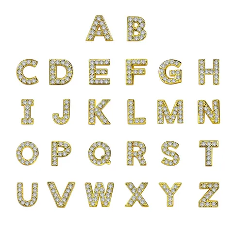 Koperen Strass Letter Hanger Zonder Ketting DIY Alfabet Bedels Voor Ketting Armband Maken Heren Vrouwen Sieraden