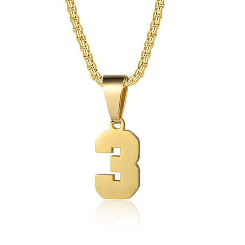 Collana Con Pendente a Numero in Acciaio Inossidabile Personalizzata da Uomo Catena Sportiva Minimalista Gioielli per Uso Quotidiano