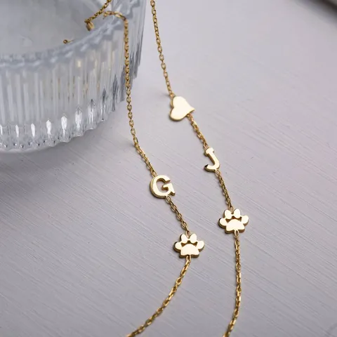 Moda Oro 26 Iniziali Bracciale Per Donna Personalizzato Catena Sottile Con Ciondolo a Cuore e Impronta Gioielli Regalo Casuale
