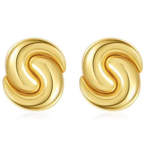 Fashion Irregular Metallic Geometric Hoop Earrings For Women Elegant Twisted Knot Fluid Wave Smooth Drop Earrings Jewelry Birthday Gift