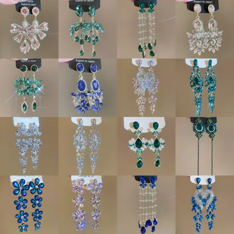 Franse Hofstijl Moissaniet Strass Kwast Hangende Oorbellen Legering Luxe Sieraden Voor Vrouwen Banket Feest