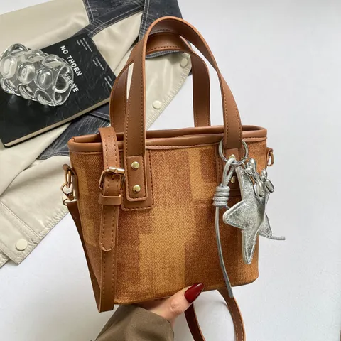 Damen Mode Eimerbeutel Casual PU Leder Schulter Umhängetasche Urban Minimalistisch Handtasche