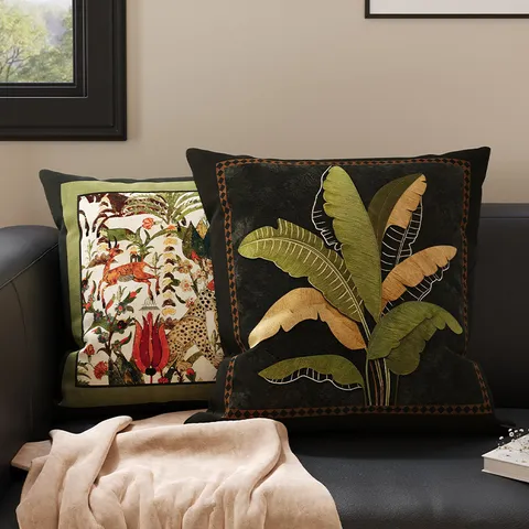 Federa per Cuscino Decorativo Botanico Floreale Vintage Retro Con o Senza Imbottitura per Divano Soggiorno