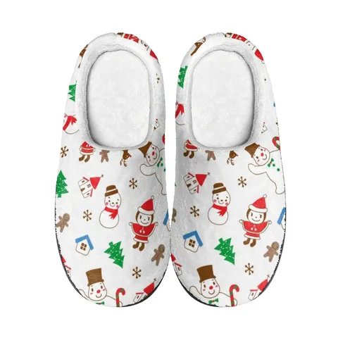 Weihnachten Pinguin Druck Plüsch Hausschuhe Warme Indoor Baumwollschuhe Für Damen Herren Rutschfeste TPR Sohle Hausschuhe