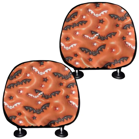 Halloween Kürbis Bedruckt Auto Kopfstützenbezug Polyester Elastisch Universal Autositzschutz Staubdicht Innenraum Dekoration Kissenbezug Für Fahrzeug