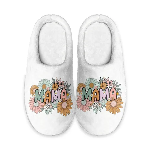 Muttertag Geschenk Plüsch Hausschuhe Weich Flannel Gemütlich Warmhalten Rutschfest Geschlossene Kappe Indoor Baumwollschuhe