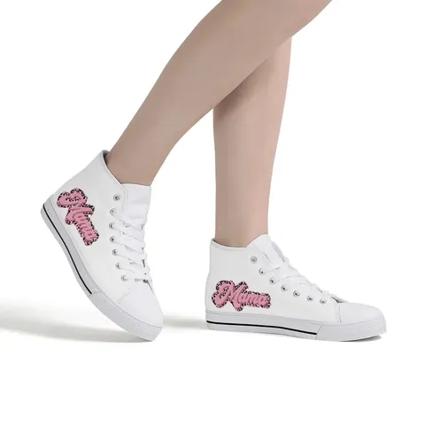 Muttertag Festliche Bedruckte Segeltuchschuhe Lässig Sportlich High Top Schnürsneaker Atmungsaktiv Runde Kappe Board Schuhe Für Damen Herren