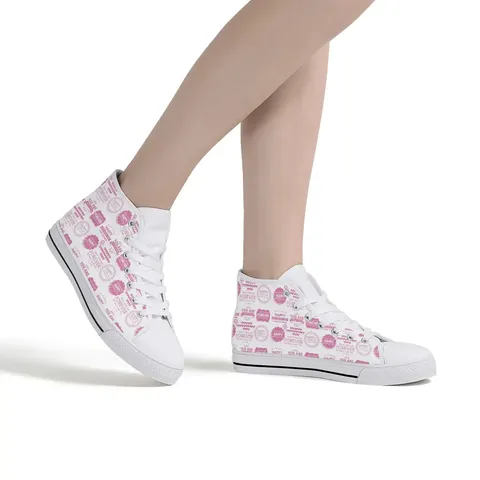 Damen High Top Canvas Schuhe Muttertag Blumendruck Lässige Sneaker Atmungsaktiv Flache Stoffschuhe Geschenk Für Mama